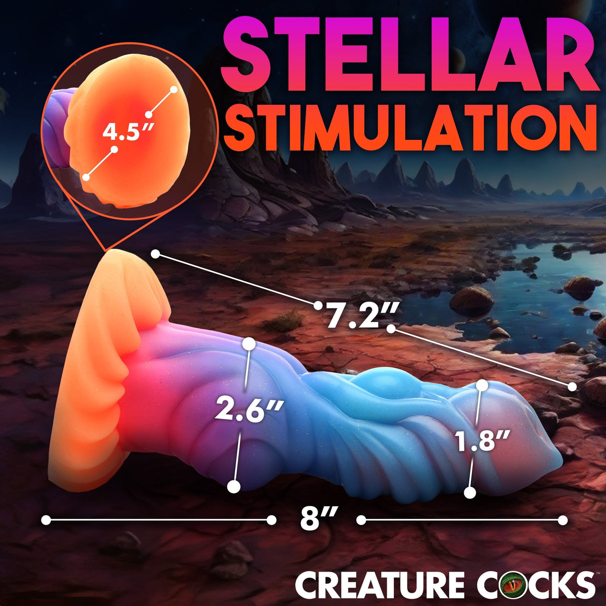 Alien Invader Glow-in-the-Dark Silicone Dildo