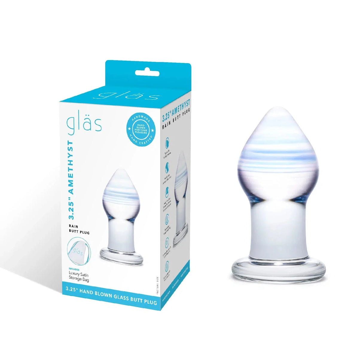 Amethyst Rain Glass Anal Butt Plug