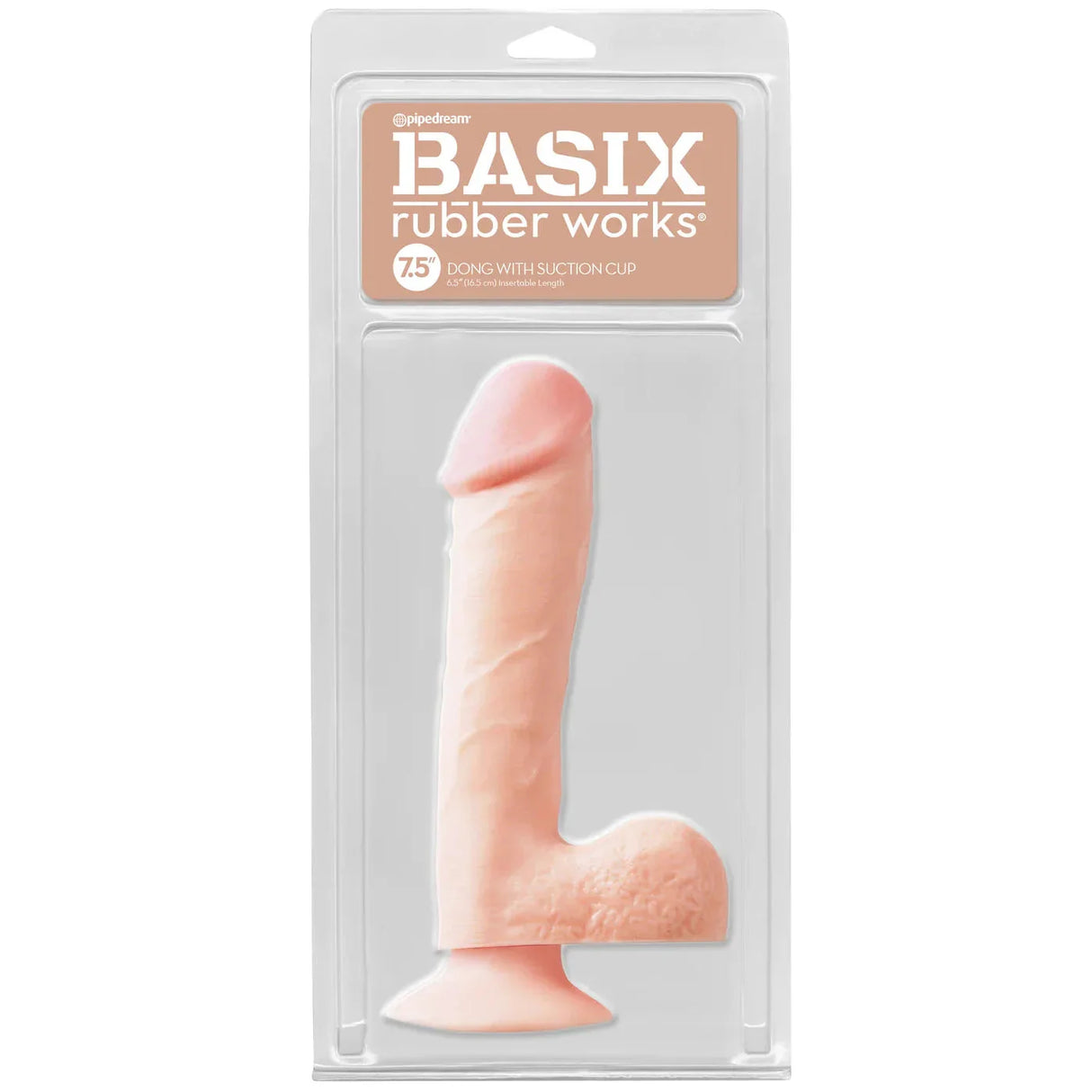 Basix Rubber Works 7.5 Inch Dong With Suction Cup