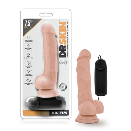 Blush Dr. Skin Vibrating Realistic Cock