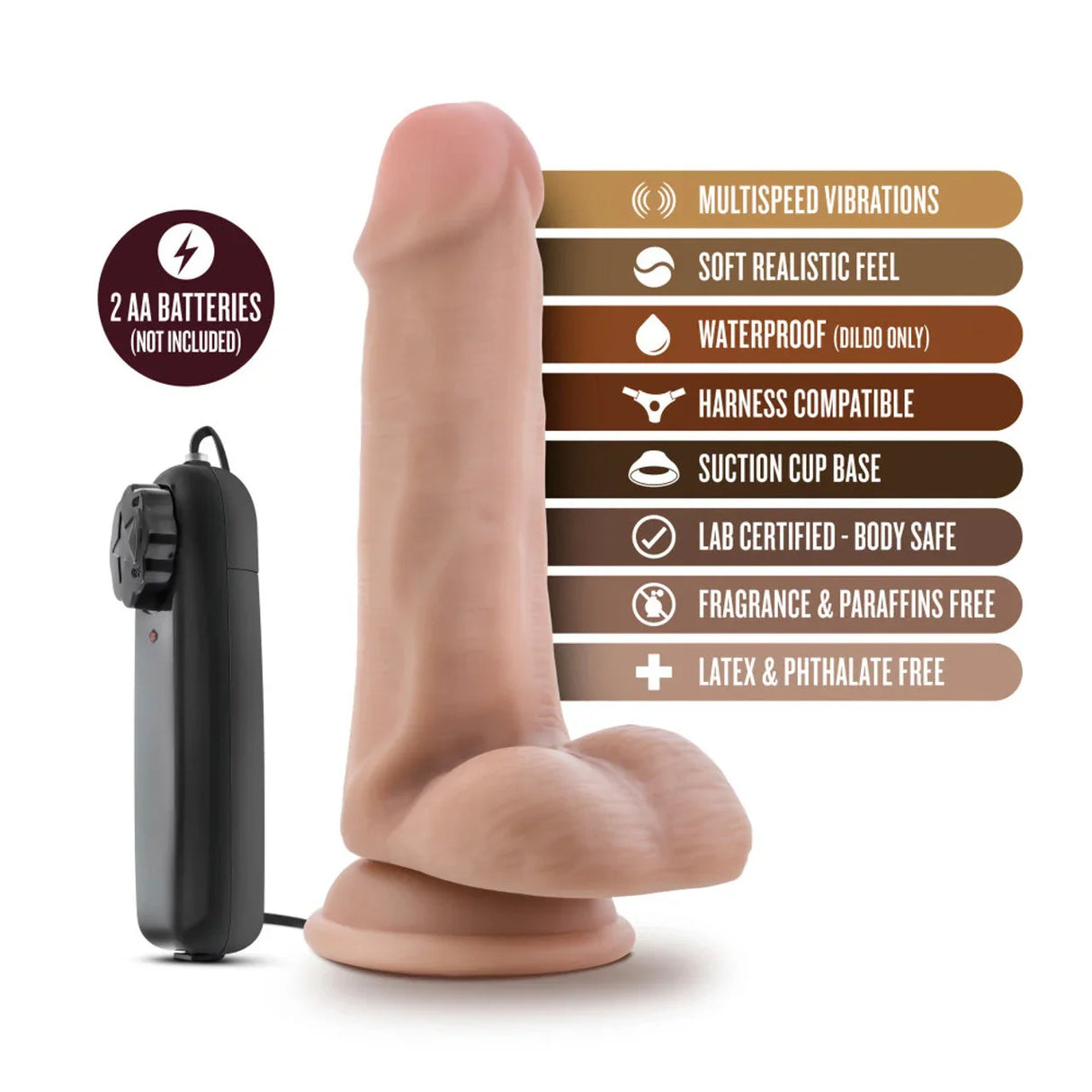 Blush Dr. Skin Vibrating Realistic Cock