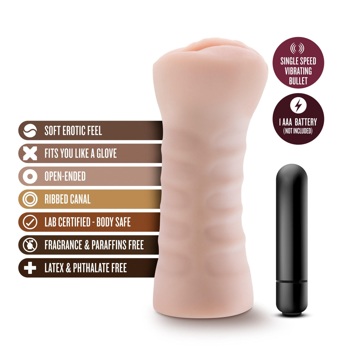 Blush M For Men Vibrating Masturbator - Ashley