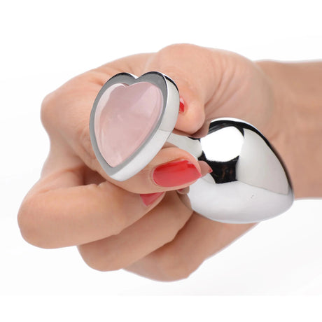 Booty Sparks Gemstones Rose Quartz Heart Anal Plug