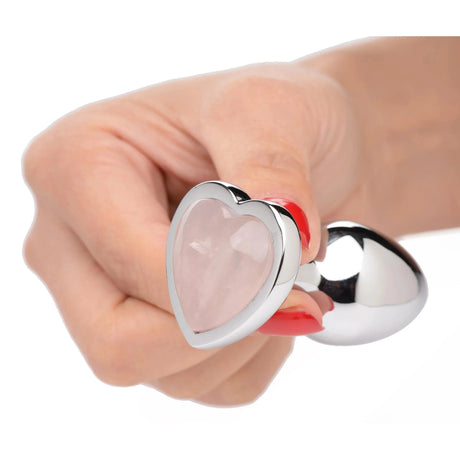 Booty Sparks Gemstones Rose Quartz Heart Anal Plug