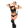 Cat Girl Bodysuit with Attached Wrist Straps