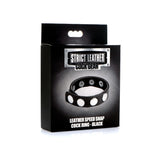 Cock Ring Blue Studded Leather Speed Snap-On Ring