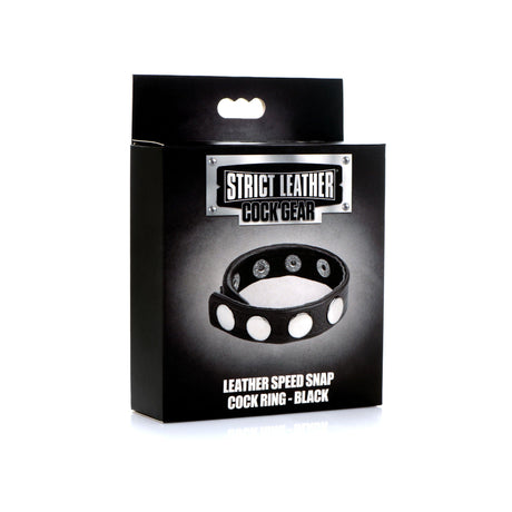 Cock Ring Blue Studded Leather Speed Snap-On Ring