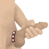 Cock Ring Blue Studded Leather Speed Snap-On Ring