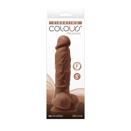 Colours Pleasures 5 Inch Vibrating Silicone Dildo - Brown