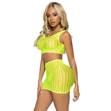 Crochet Net Crop Top & Mini Skirt
