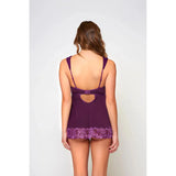 Cross Dye Lace & Microfiber Babydoll & G-String