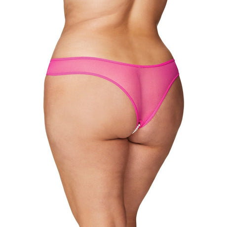 Crotchless Thong With Pearls
