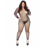 Crystalized Seamless Fishnet Long Sleeved Bodystocking
