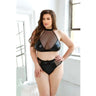 Curve Rebel Chain Back Wetlook Bra Top & Thong Panty