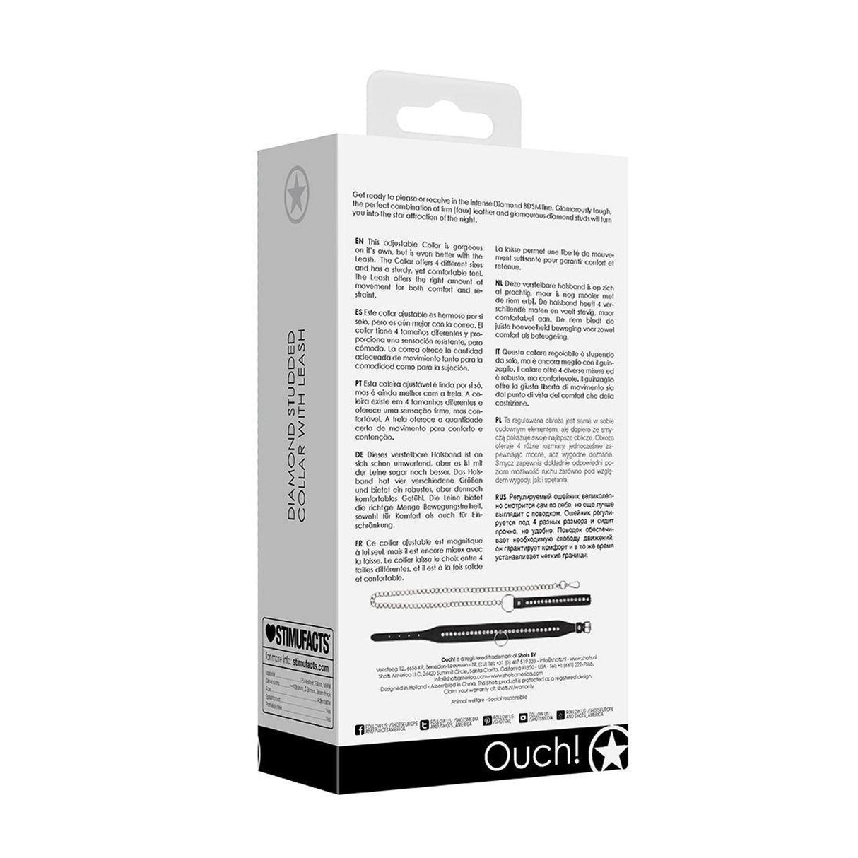 Diamond Studded Collar with Leash