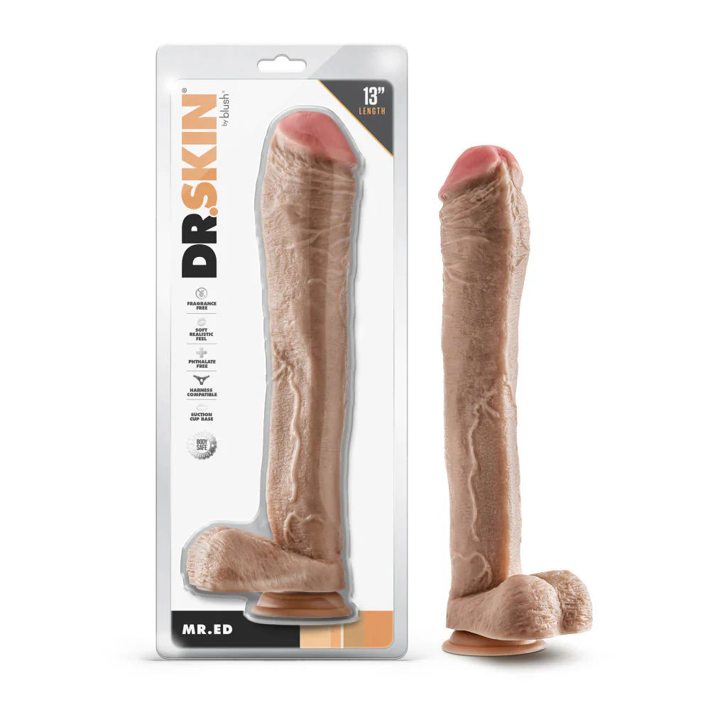 Dr. Skin Mr. Ed 13 Inch Dildo - Beige