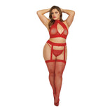 Dreamgirl 3-Piece Bralette, Garterhose, and G-String