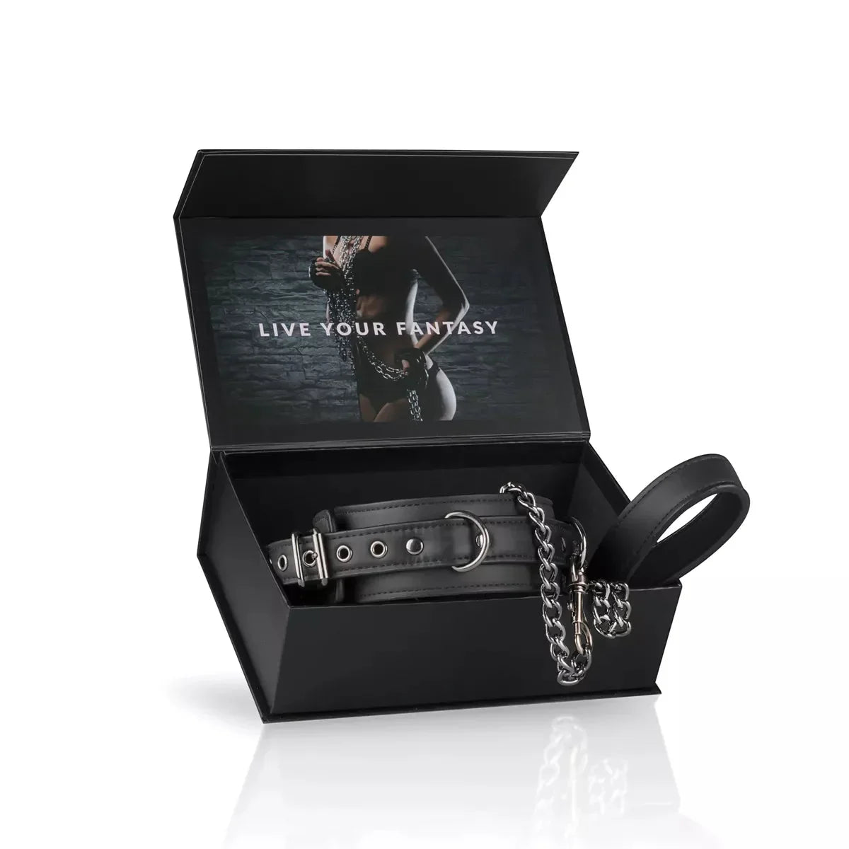 Easy Toys Fetish Faux Leather Collar with Leash