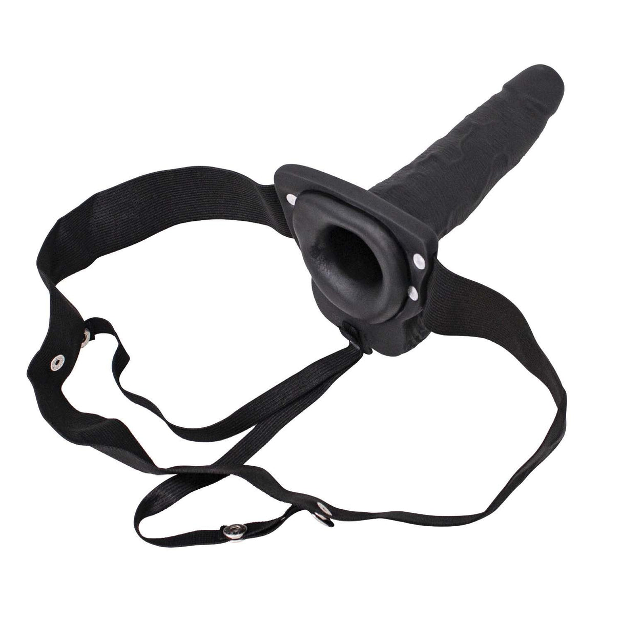 Erection Assistant 6 Inch Vibrating Hollow Strap-On - Black