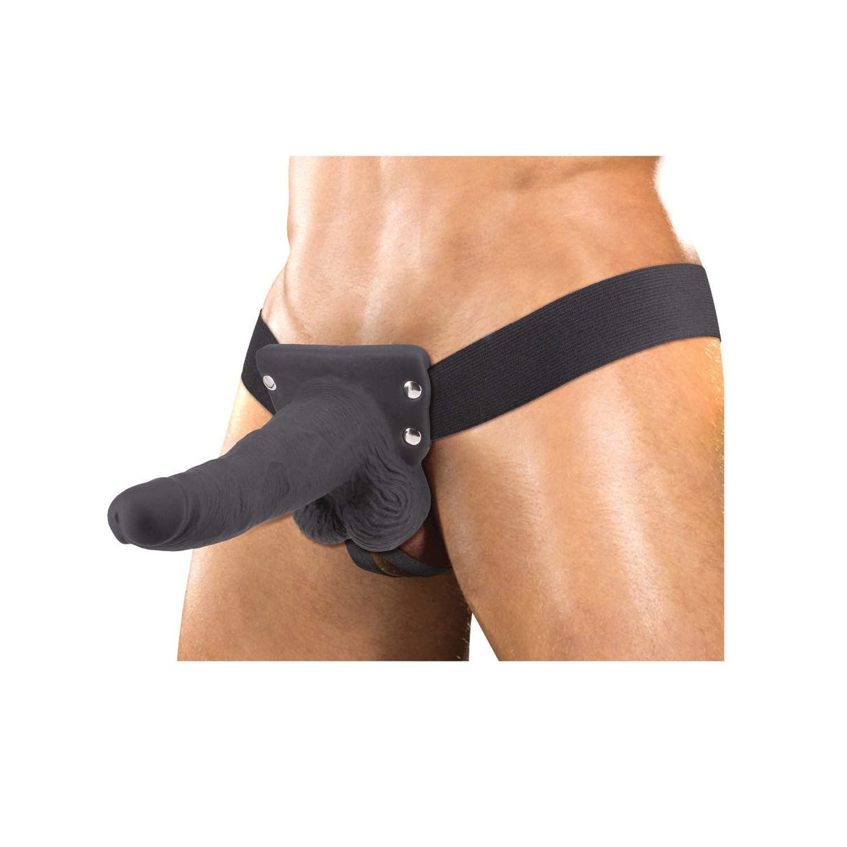 Erection Assistant 6 Inch Vibrating Hollow Strap-On - Black