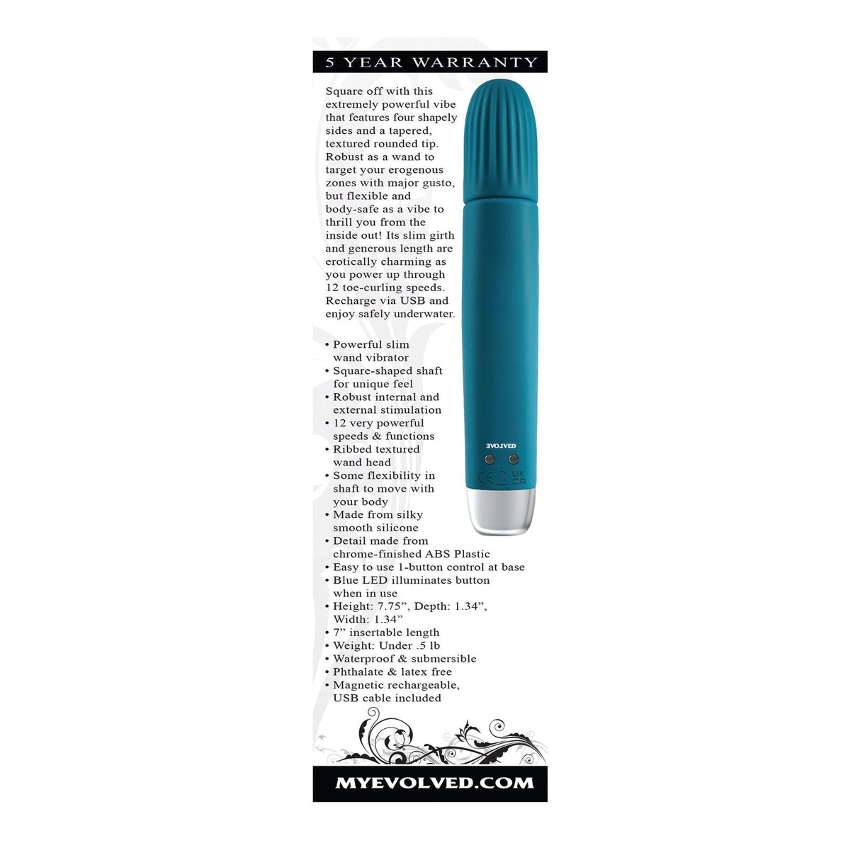 Evolved Super Slim Wand Vibrator
