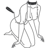 Faux Leather Lead & Nipple Clamps Collar Restraint Set
