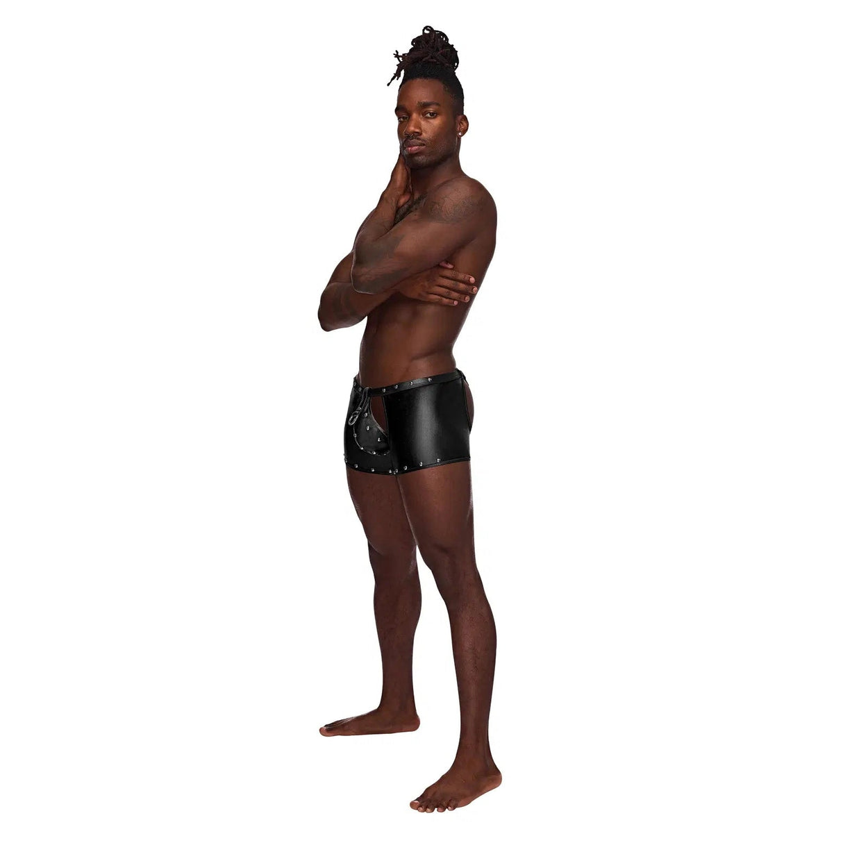 Fetish Poseidon Nylon Spandex Tear Off Cup Thong Short