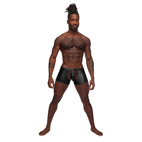 Fetish Poseidon Nylon Spandex Tear Off Cup Thong Short