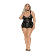 Flame Fetish Femme Fetale Lasercut Lattice Bustier with Choker & Thong - 1X/2X