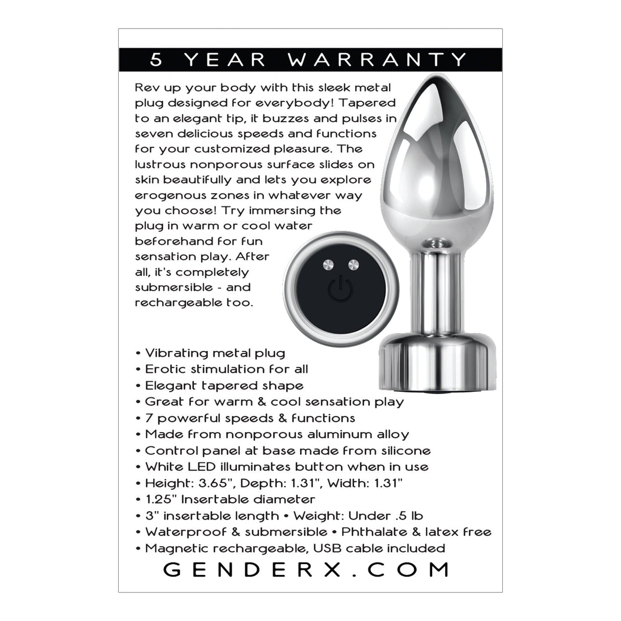 Gender X Rockin Metal Plug