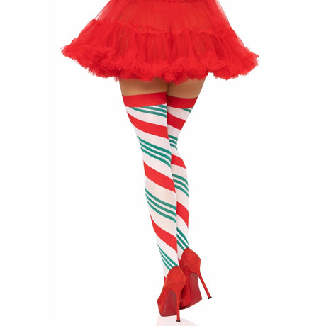 Holiday Ribbon Thigh High Stockings