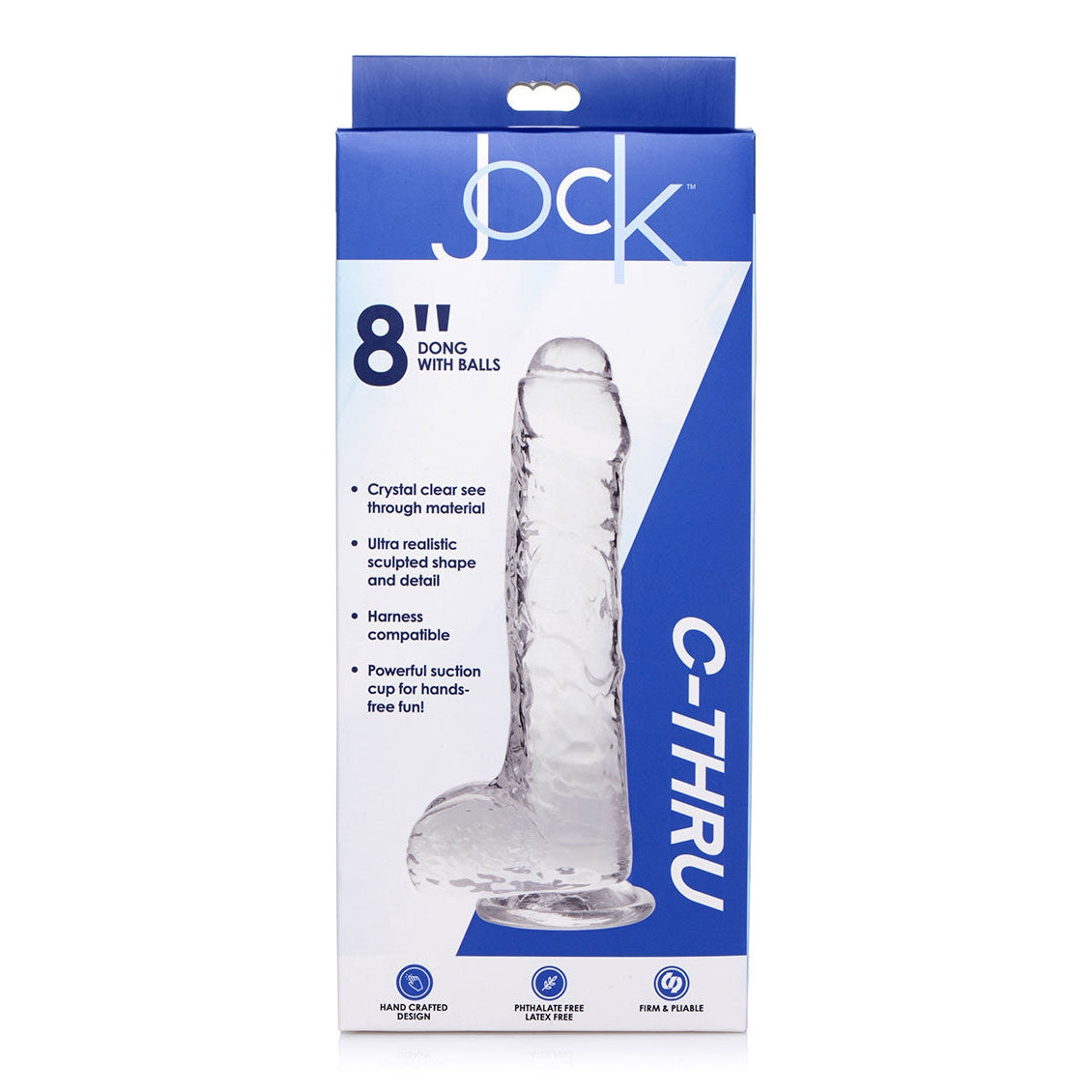 Jock C-thru 8 Inch Slim Dildo with Balls