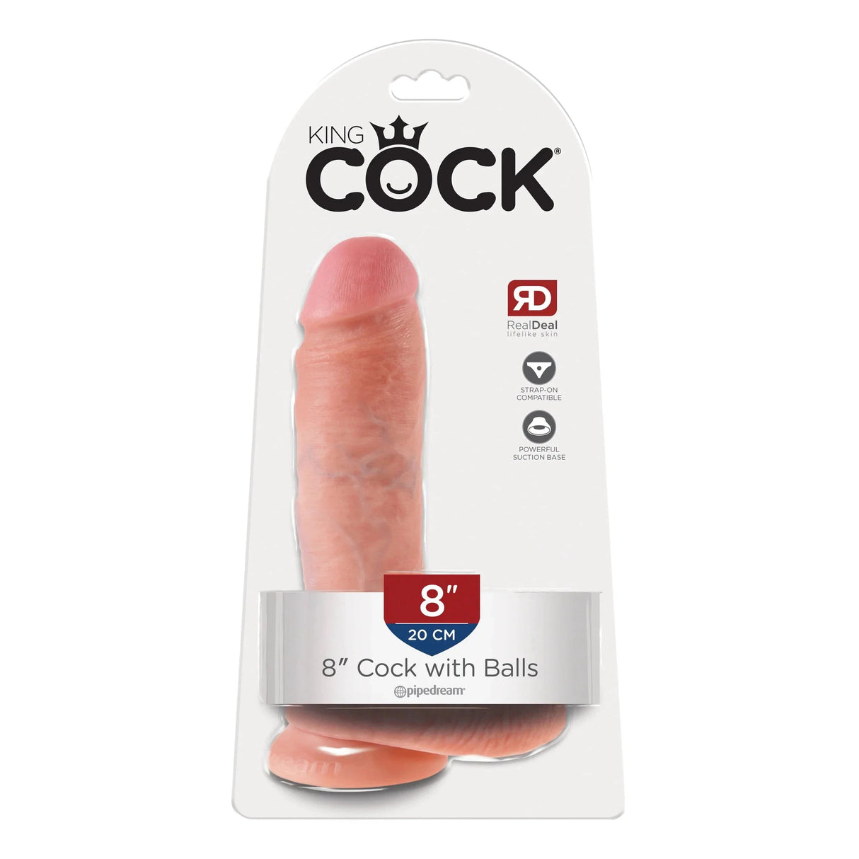 King Cock 8 Inch Dildo with Balls