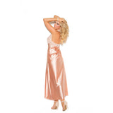 Lace & Charmeuse Halter Neck Gown - Queen