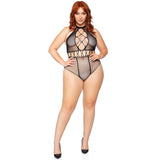 Lace & Mesh Halter Neck Teddy