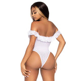 Lace Ruffle Snap Crotch Teddy