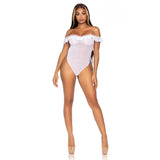 Lace Ruffle Snap Crotch Teddy