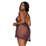 Lace & Sheer Skirted Teddy