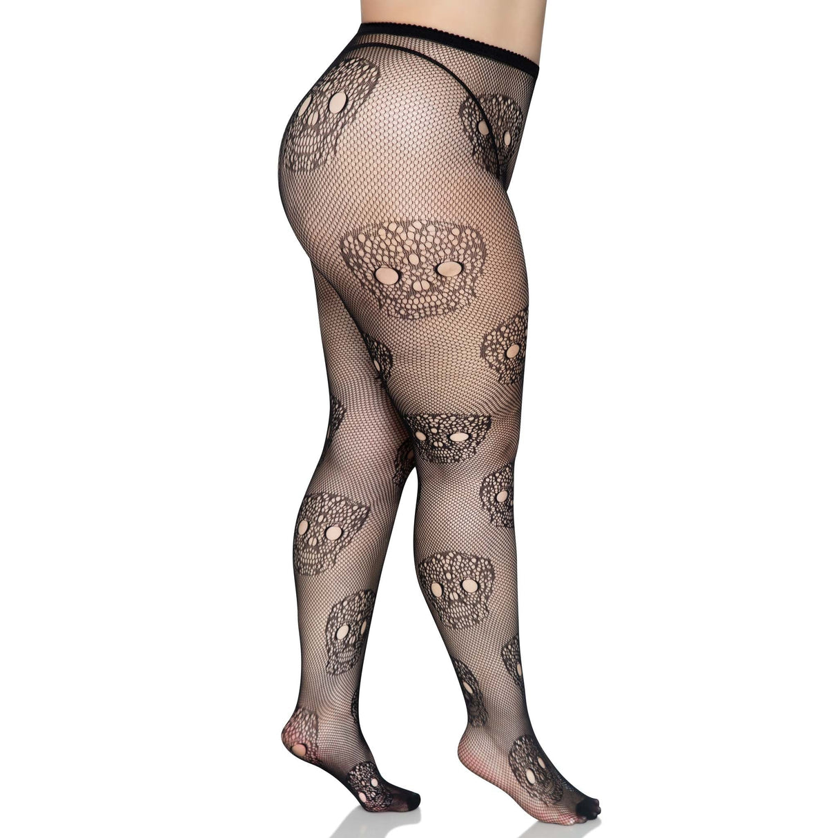 Lace Skulls Fishnet Tights