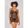 Lea Strappy Lace Chemise & G-String - Queen