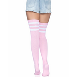 Leg Avenue 3 Stripes Athletic Ribbed Thigh Highs