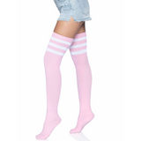 Leg Avenue 3 Stripes Athletic Ribbed Thigh Highs