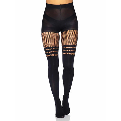 Leg Avenue Seamless Opaque Faux Thigh High Pantyhose