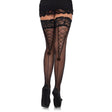 Leg Avenue Stay Up Lace Top Sheer Thigh Highs With Faux Lace