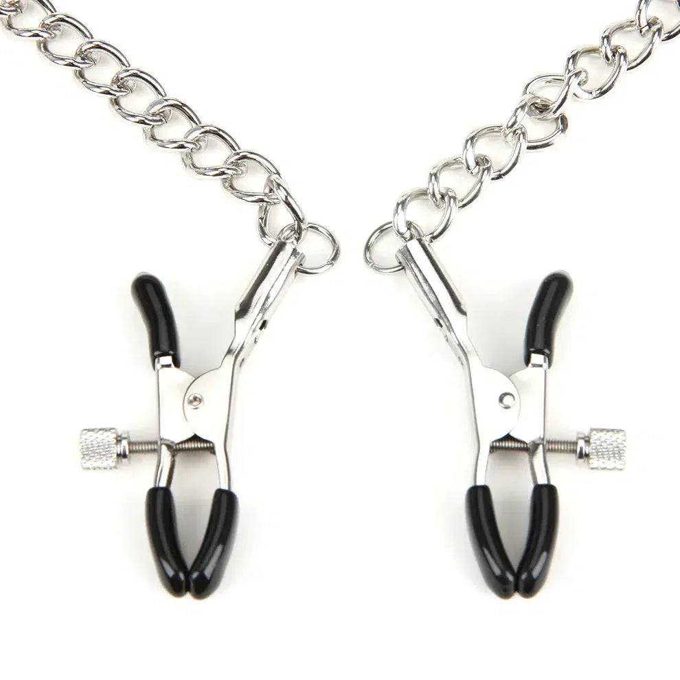 Lux Fetish Breathable Gag with Nipple Clamp