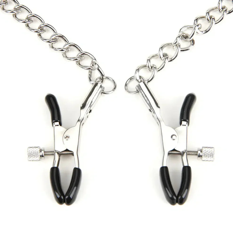 Lux Fetish Breathable Gag with Nipple Clamp