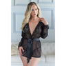 Open Back Lace Robe with G-String