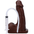 POP N' Play Squirting Harness Compatible Silicone Dildo - Espresso