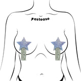 Pastease Silver Glitter Star with Tassel Fringe Nipple Pasties