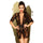 Penthouse Sweet Retreat Black Lace Kimono Robe & Thong